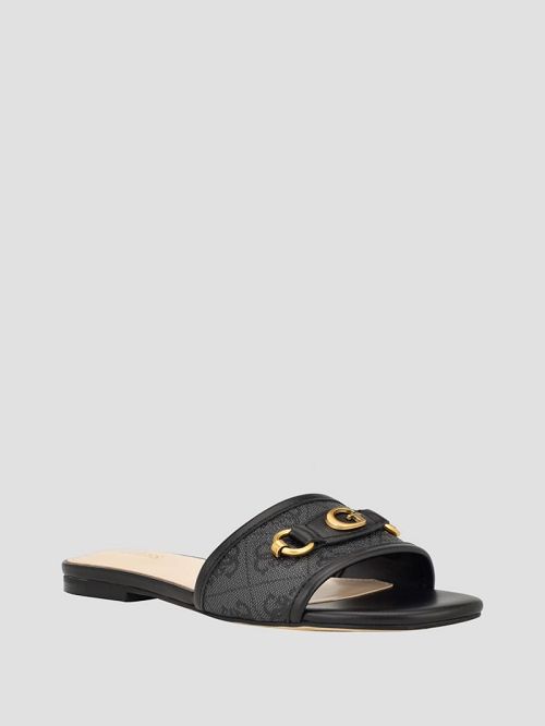 Guess Hammi Logo Slide Sandals Zwart | GUESS-SN29678
