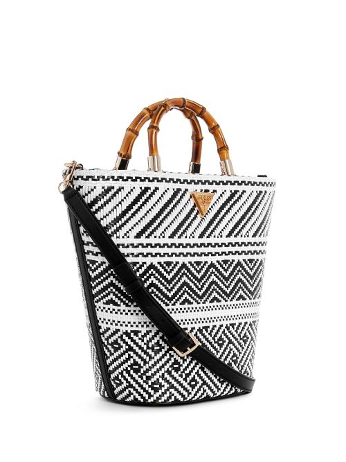 Guess Happyland Straw Tote Zwart | GUESS-SN28762
