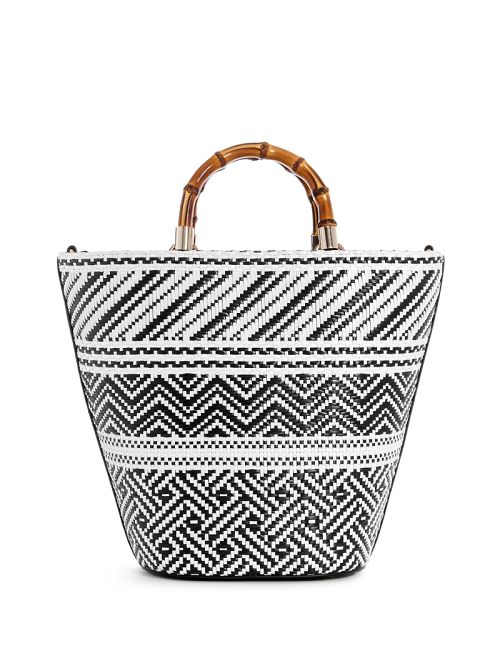 Guess Happyland Straw Tote Zwart | GUESS-SN28762