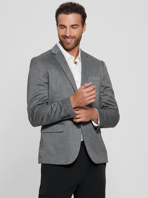 Guess Harlow Herringbone Blazer Grijs | GUESS-SN30739
