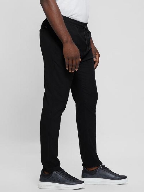 Guess Harper Woven Tapered Pant Zwart | GUESS-SN31427