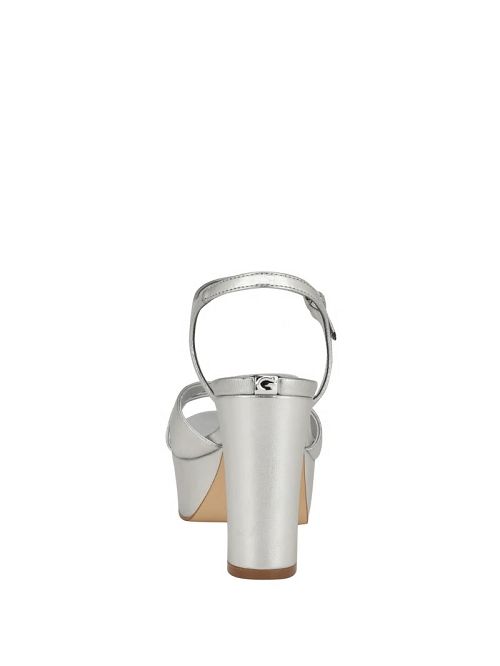 Guess Haylo Crisscross Platform Block Heels Zilver | GUESS-SN29774