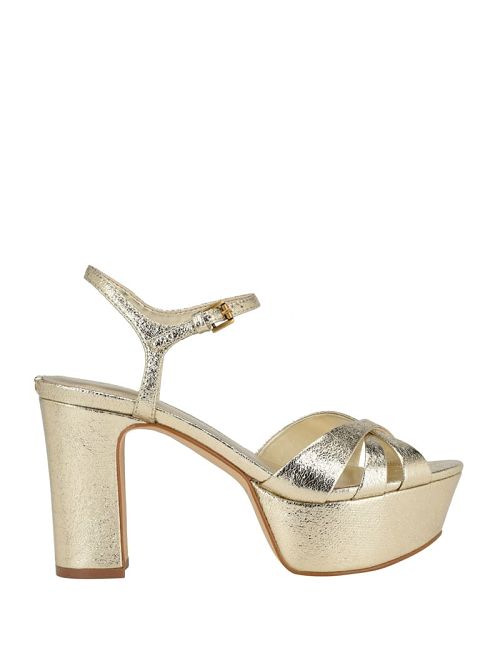 Guess Haylo Crisscross Platform Block Heels Goud | GUESS-SN29811