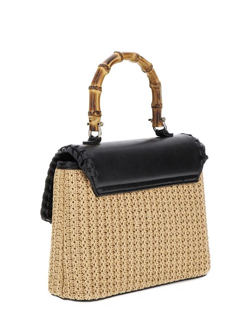 Guess Heloisa Straw Crossbody Zwart | GUESS-SN28817