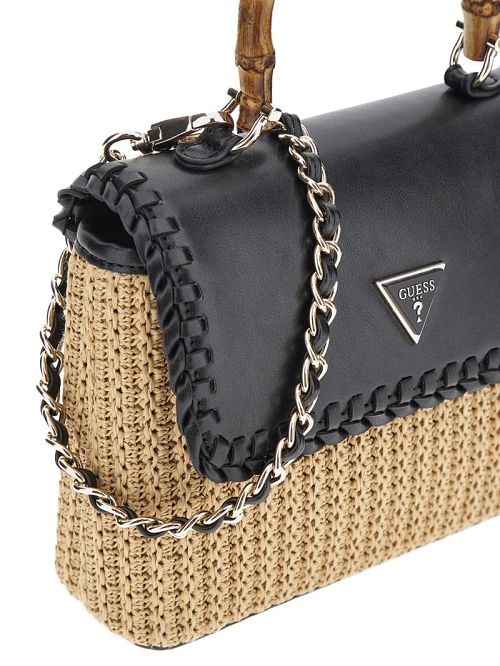 Guess Heloisa Straw Crossbody Zwart | GUESS-SN28817