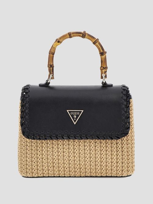 Guess Heloisa Straw Crossbody Zwart | GUESS-SN28817