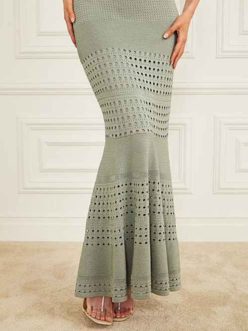 Guess Henley Maxi Skirt Groen | GUESS-SN28165