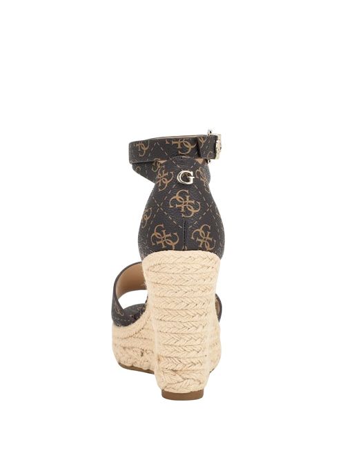 Guess Hidy Logo Espadrille Wedges Bruin | GUESS-SN29595