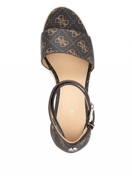 Guess Hidy Logo Espadrille Wedges Bruin | GUESS-SN29595