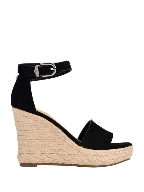 Guess Hidy Suede Espadrille Wedges Zwart | GUESS-SN29645