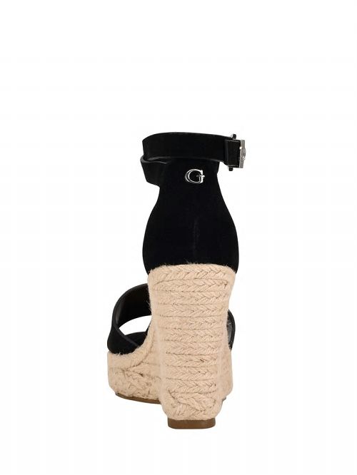 Guess Hidy Suede Espadrille Wedges Zwart | GUESS-SN29645