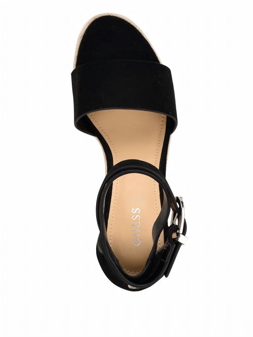 Guess Hidy Suede Espadrille Wedges Zwart | GUESS-SN29645