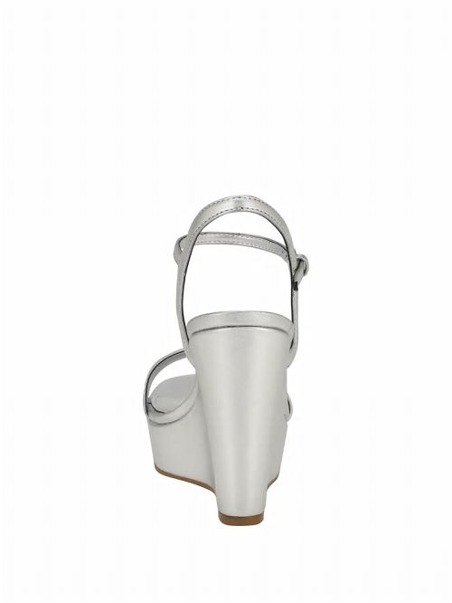 Guess Himifa Shimmer Metallic G Wedge Sandals Zilver | GUESS-SN29765