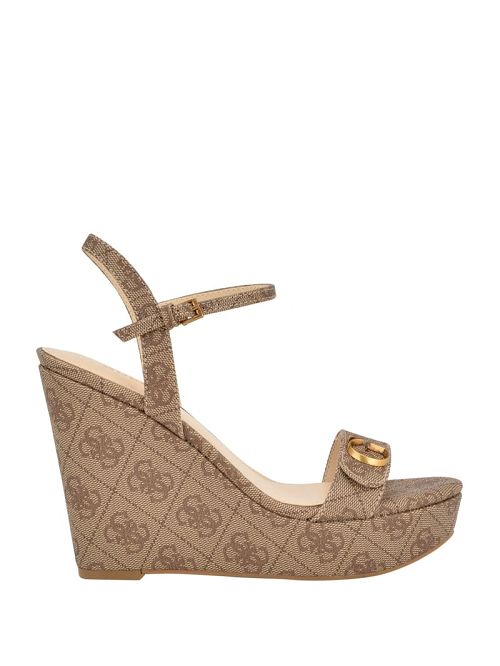 Guess Himifa Shimmer Metallic G Wedge Sandals Bruin | GUESS-SN29834