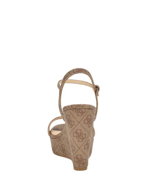 Guess Himifa Shimmer Metallic G Wedge Sandals Bruin | GUESS-SN29834