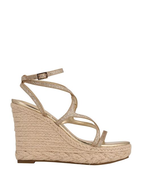 Guess Hirani Strappy Espadrille Wedges Goud | GUESS-SN29635