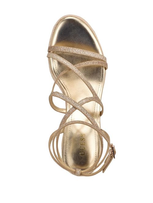 Guess Hirani Strappy Espadrille Wedges Goud | GUESS-SN29635