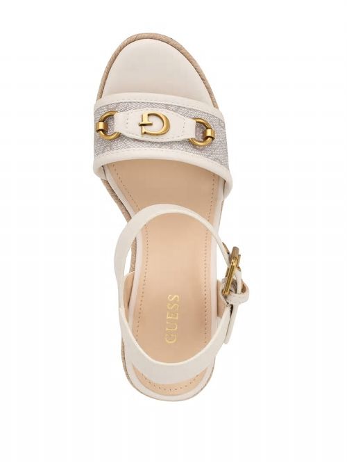 Guess Hisley Wedge Sandals Wit | GUESS-SN29603