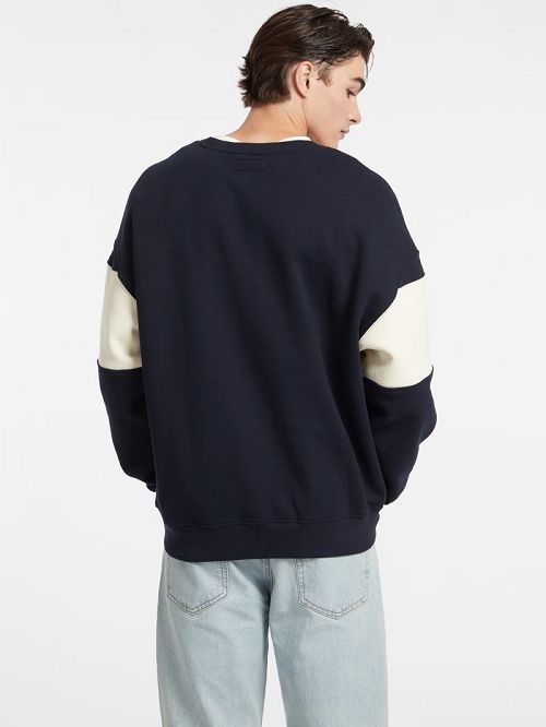 Guess Horizontal Stripe Crewneck Sweatshirt Blauw | GUESS-SN31022