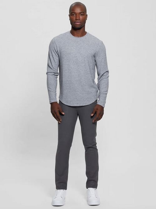 Guess Hudson Linear Texture Tee Grijs | GUESS-SN30687