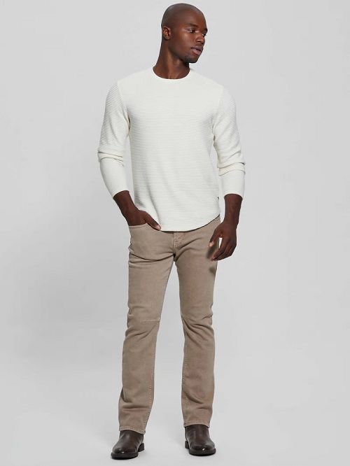 Guess Hudson Linear Texture Tee Wit | GUESS-SN30693