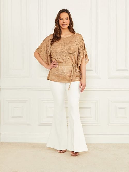 Guess Hydra Kimono Sweater Top Beige | GUESS-SN27790