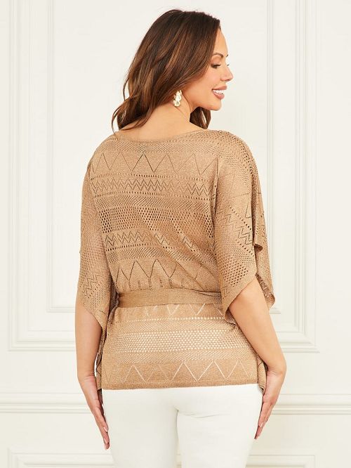 Guess Hydra Kimono Sweater Top Beige | GUESS-SN27790