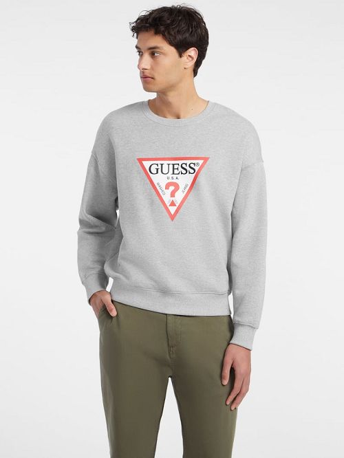 Guess Iconic Crewneck Sweatshirt Grijs | GUESS-SN30927