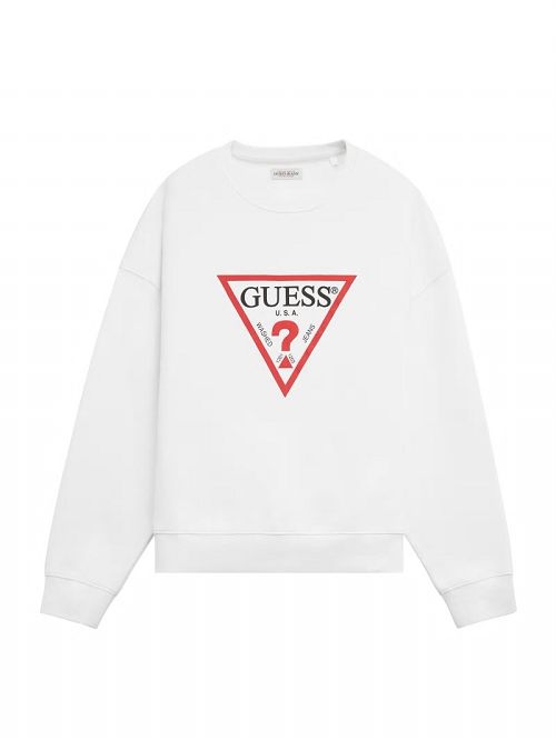 Guess Iconic Crewneck Sweatshirt Wit | GUESS-SN31534