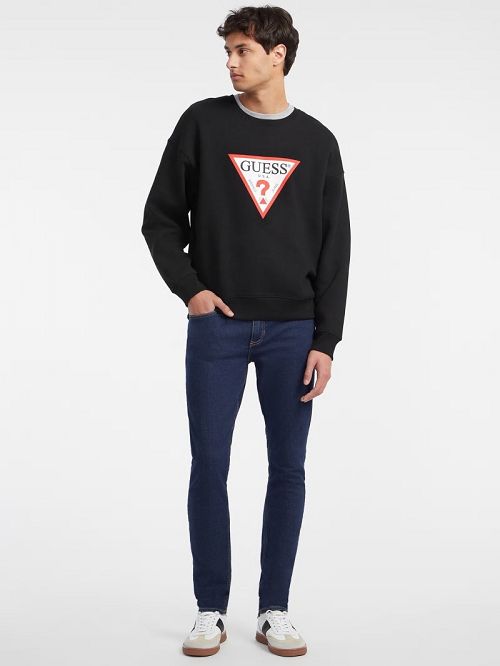 Guess Iconic Crewneck Sweatshirt Zwart | GUESS-SN31019