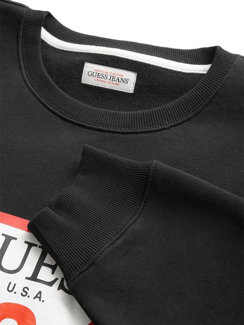 Guess Iconic Crewneck Sweatshirt Zwart | GUESS-SN31019
