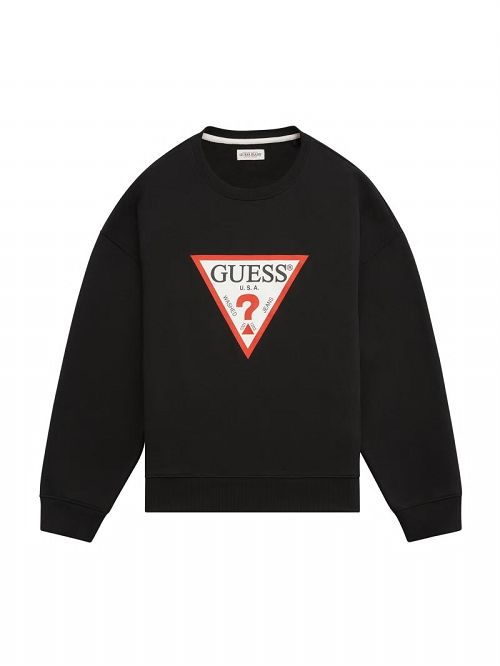 Guess Iconic Crewneck Sweatshirt Zwart | GUESS-SN31531