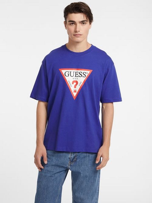 Guess Iconic Tee Blauw | GUESS-SN30658