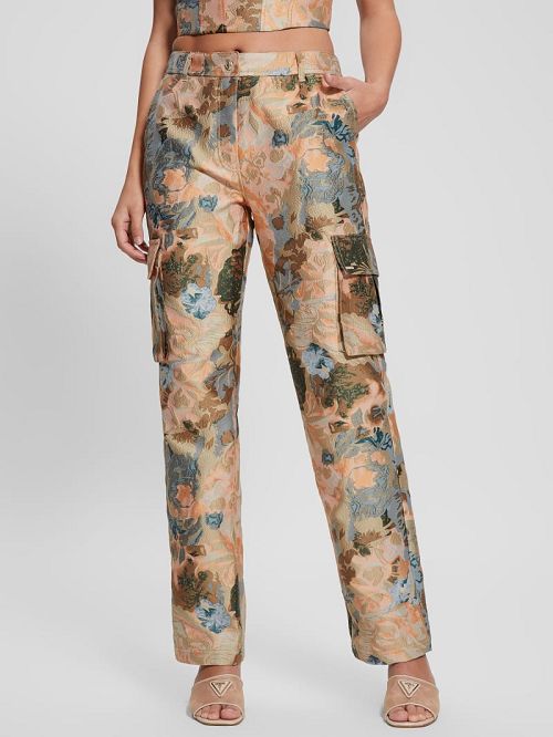 Guess Ida Cargo Jacquard Pants Bruin | GUESS-SN28218