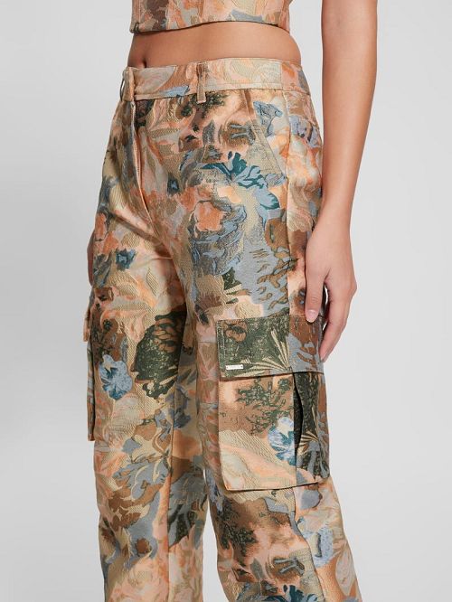 Guess Ida Cargo Jacquard Pants Bruin | GUESS-SN28218
