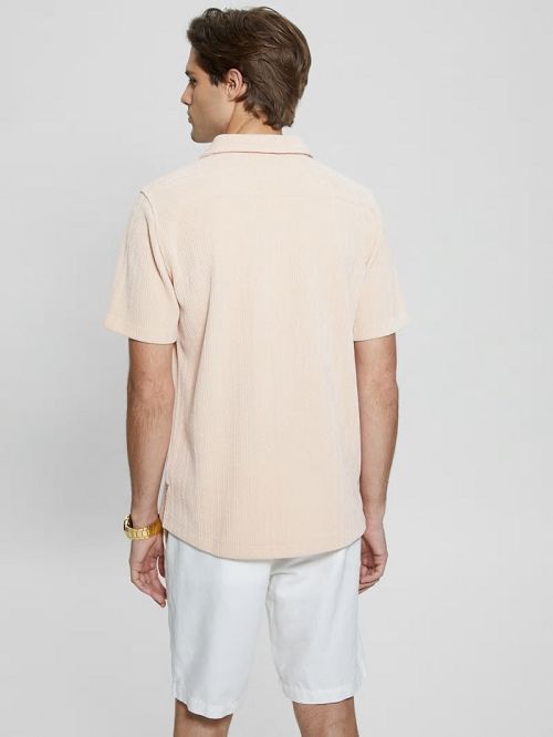 Guess Imperial Textured Knit Shirt Roze | GUESS-SN31200