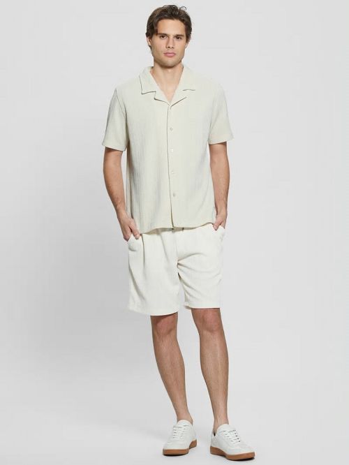 Guess Imperial Textured Knit Shirt Wit | GUESS-SN31196