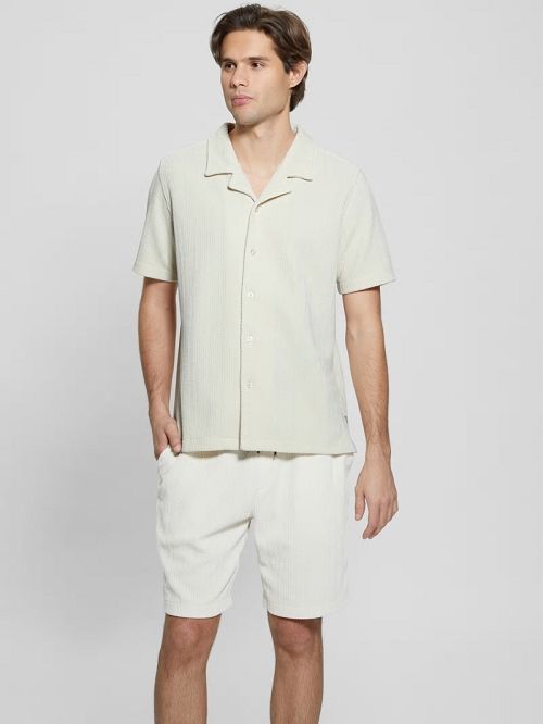 Guess Imperial Textured Knit Shirt Wit | GUESS-SN31196