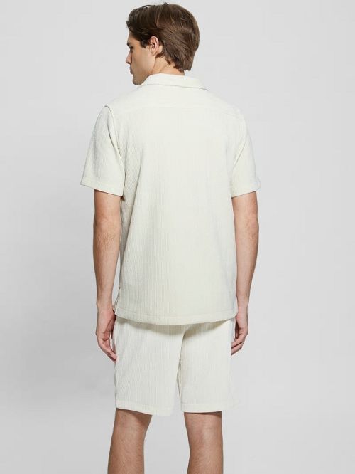 Guess Imperial Textured Knit Shirt Wit | GUESS-SN31196