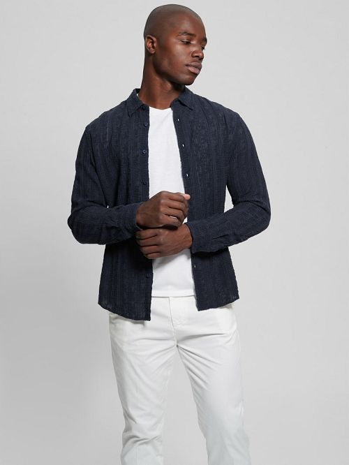 Guess Indio Embroidered Shirt Blauw | GUESS-SN31217