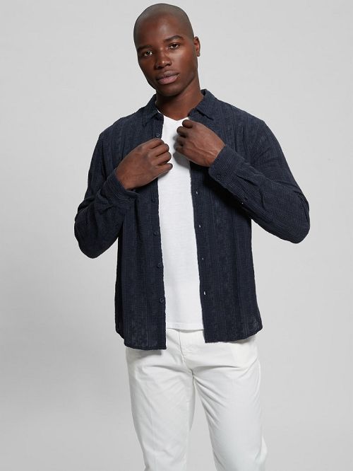Guess Indio Embroidered Shirt Blauw | GUESS-SN31217