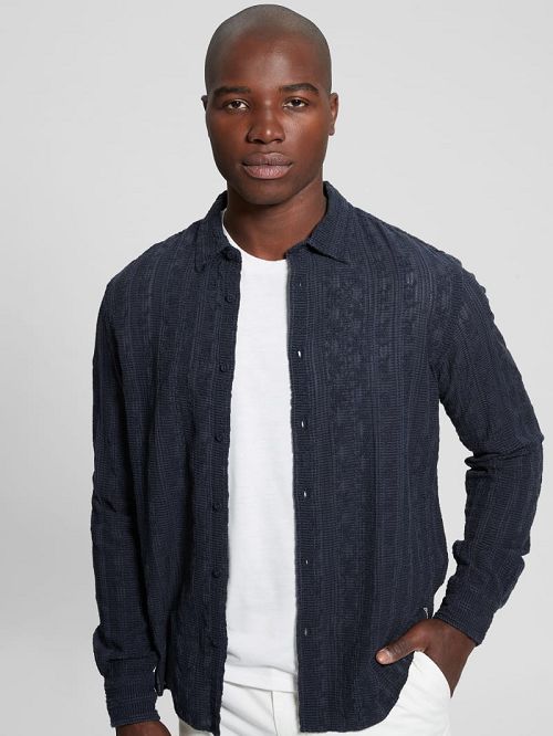Guess Indio Embroidered Shirt Blauw | GUESS-SN31217