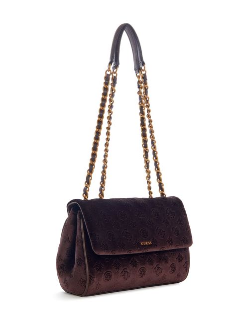 Guess Inia Velvet Convertible Crossbody Bruin | GUESS-SN29080