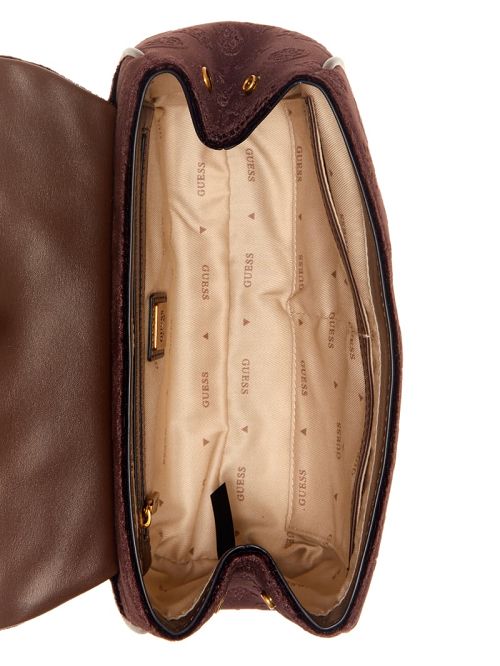 Guess Inia Velvet Convertible Crossbody Bruin | GUESS-SN29080