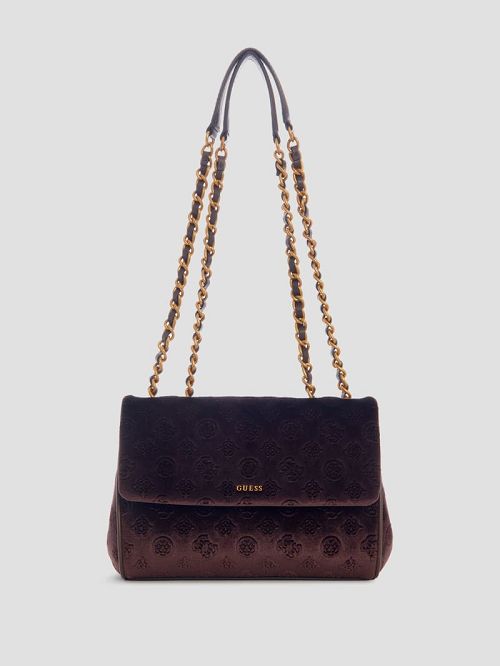 Guess Inia Velvet Convertible Crossbody Bruin | GUESS-SN29080