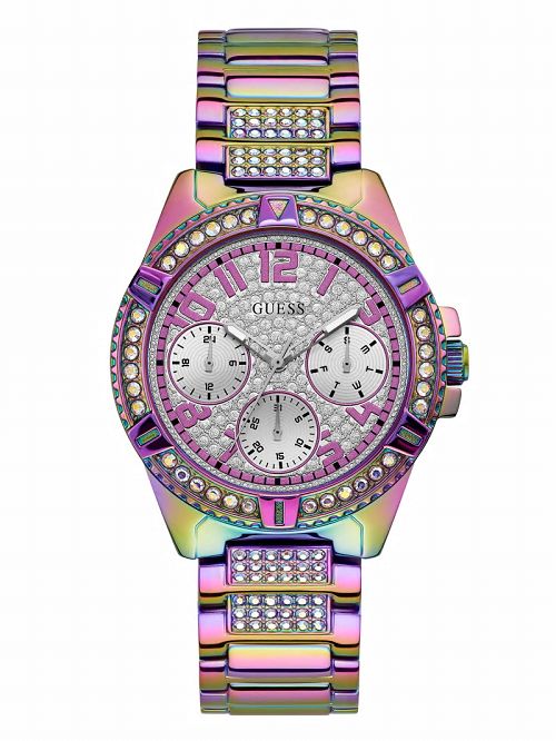 Guess Iridescent Crystal Multifunction Watch Bruin | GUESS-SN30040