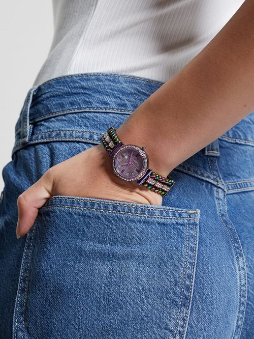 Guess Iridescent Rhinestone Analog Watch Multi | GUESS-SN30018