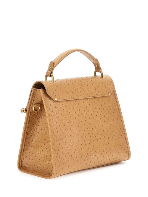 Guess Iris Large Leather Satchel Bruin | GUESS-SN29285