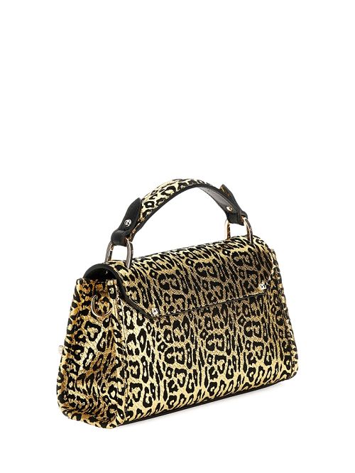 Guess Iris Leopard Mini Top Handle Bag Goud | GUESS-SN28657