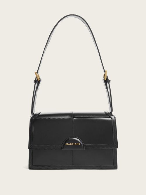 Guess Isa Convertible Leather Bag Zwart | GUESS-SN28936